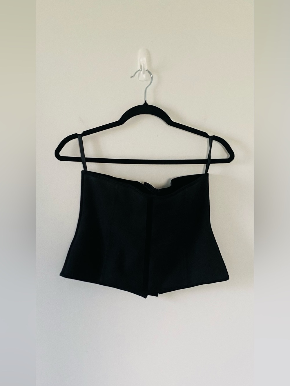 Structured Black Strapless Corset Bustier Top - Size L Whimsigoth 90s Festival
